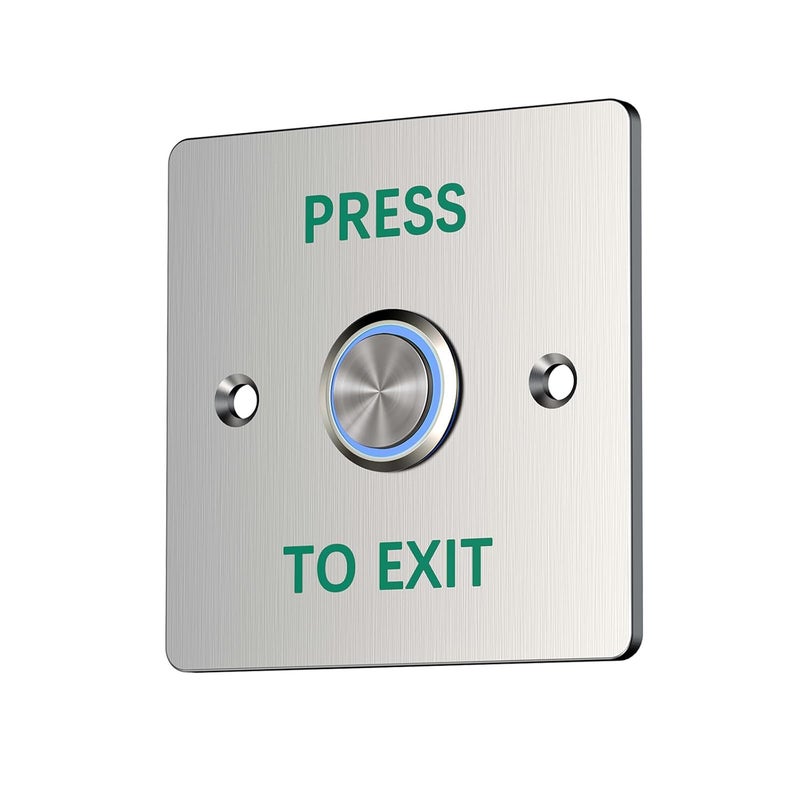 ANWENGJ Push to Exit Button IP67 Waterproof Stainless Steel with LED Light NO/NC Press Exit Switch - Image 1